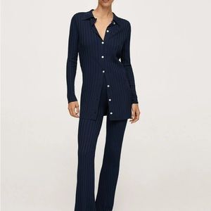 Mango long cardigan in blue